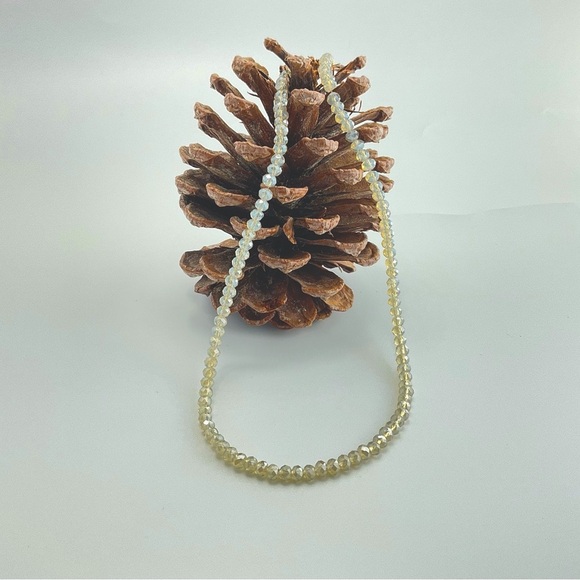 Opalescent Crystal Choker Necklace, Aura Effect, Neutral, Sparkly, Golden Aura - Picture 11 of 11